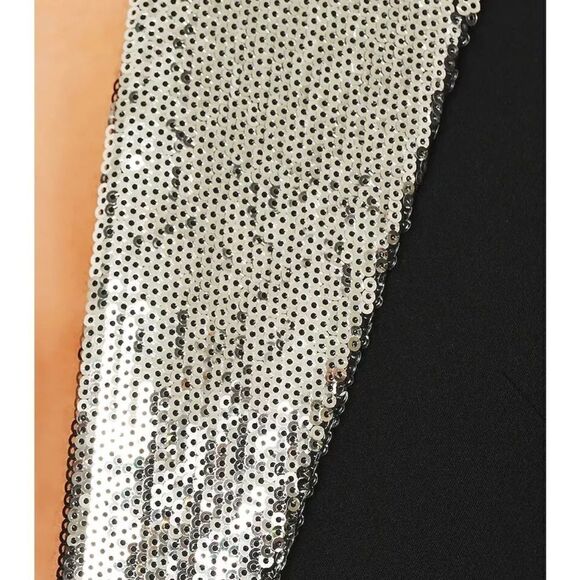 L' AGENCE 'Clementine' Sequin Lapel Ponte Blazer, Black/Silver 00 $850 - Picture 8 of 13